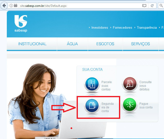 Como emitir segunda via de conta Sabesp